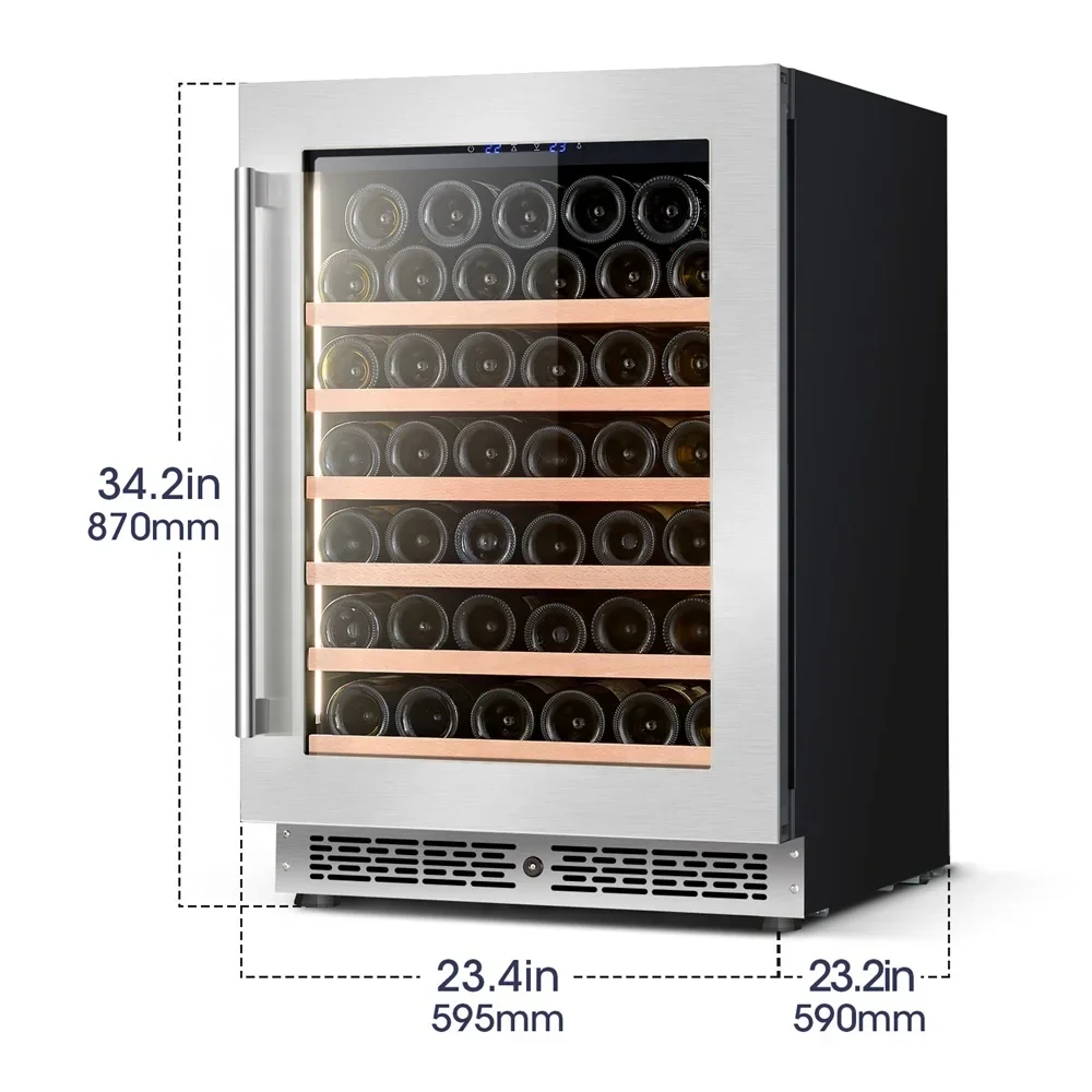 140L 53 Bottles Fan Cooling Wine Cellar Built-in Wine Refrigerator For Home
