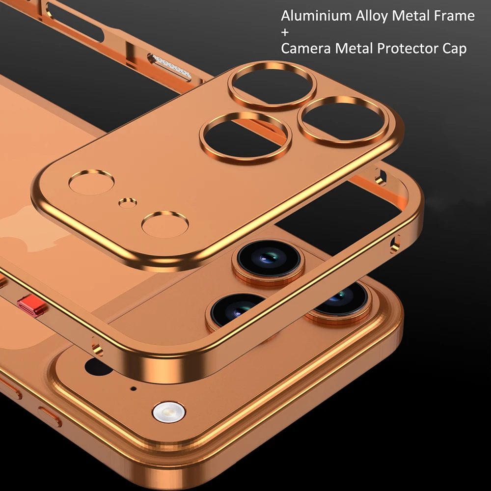 Premium Aluminium Alloy Metal Frame Bumper with Camera Protector Cap Cover