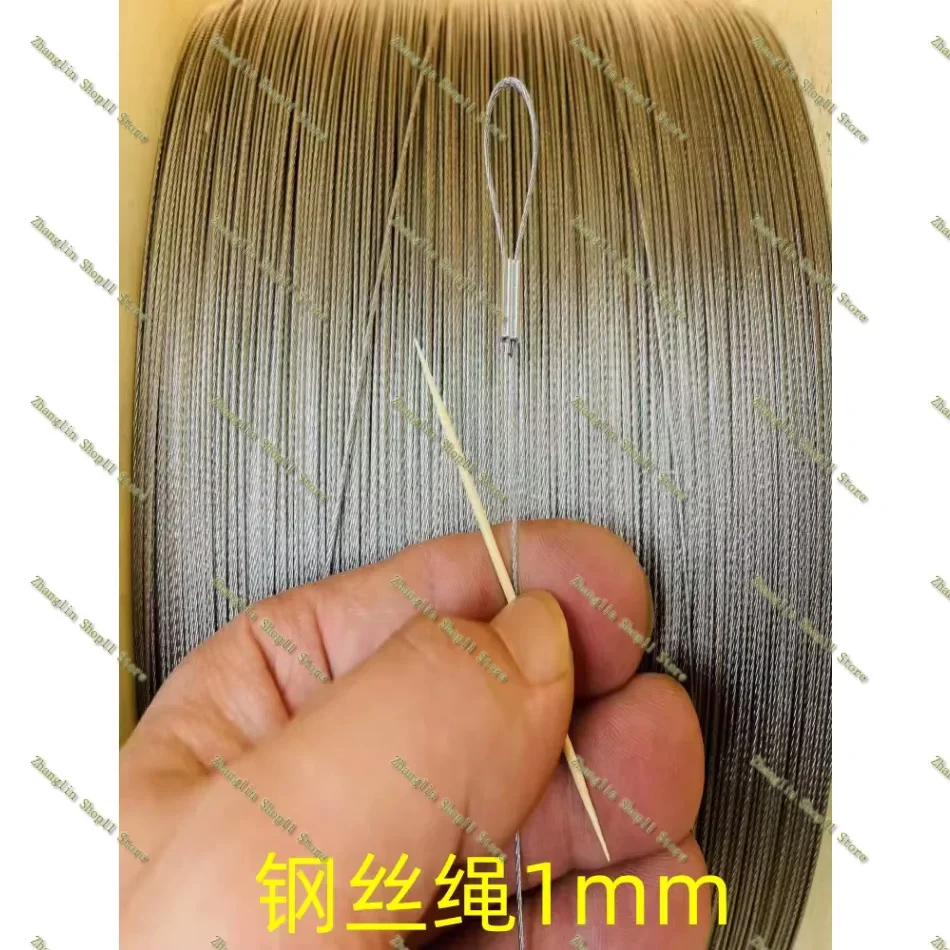 0.3mm-4mm 20M-100M 304 Stainless Steel Wire Rope, Sea Fishing Line Chain Hook Line Crystal Soft 7x7 7x19 Clothesline