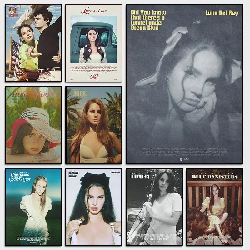Классический музыкальный альбом Singer Лана Дель Рей, обложки, Ультрафиолетовый постер вождель жизни, Картина на холсте, настенные картины, домашний декор, подарок Классический музыкальный альбом Singer Лана Дель Рей, обложки, Ультрафиолетовый постер вождель жизни, Картина на холсте, настенные картины, домашний декор, подарок