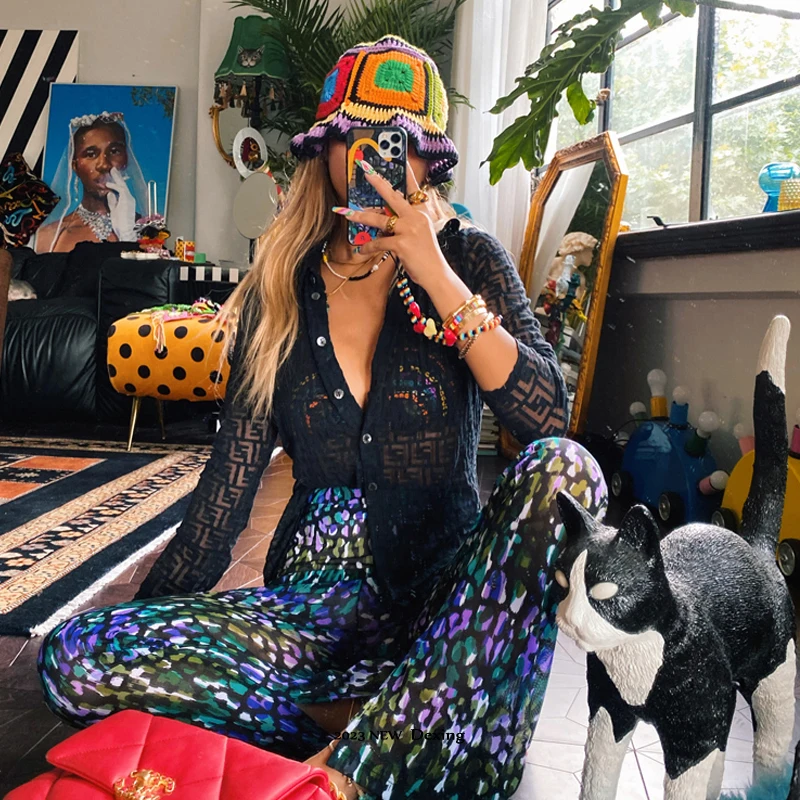 Women Handmade Crochet Bucket Hats Y2k Fashion Summer Beach Korean Hollow Knitted Hat Women Bucket Hat Women Hat Bucket Hat