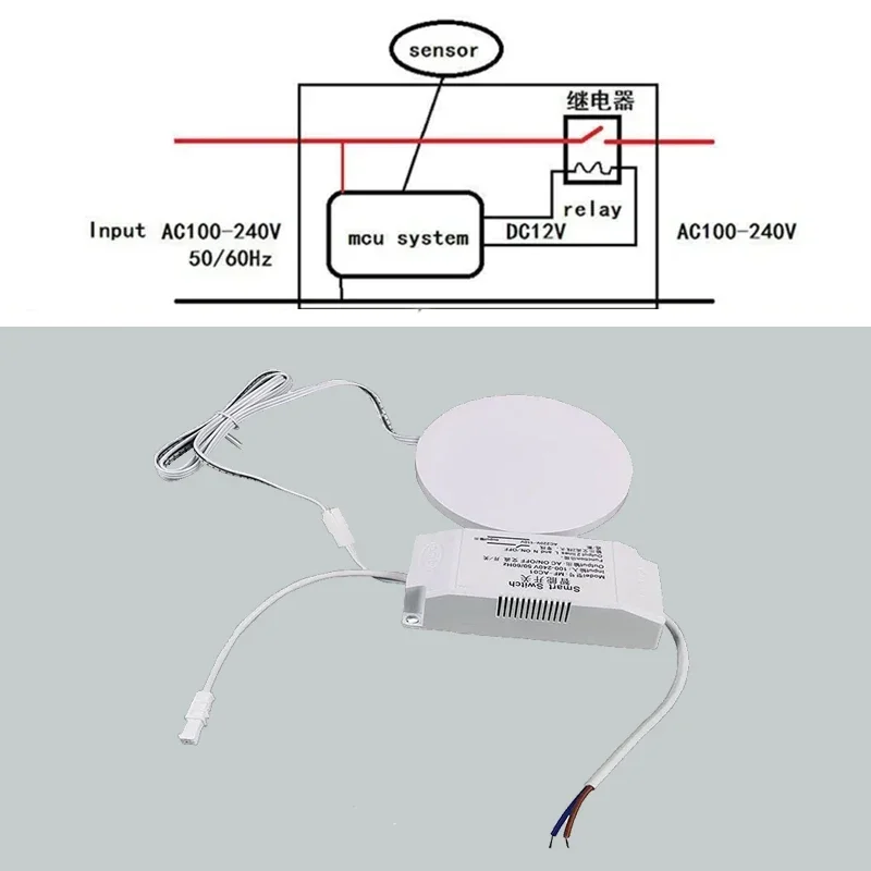 110-220V Wooden Touch Sensor Switch Penetrable Switch Sensor LED Control for 220V Smart Home LED Lighting