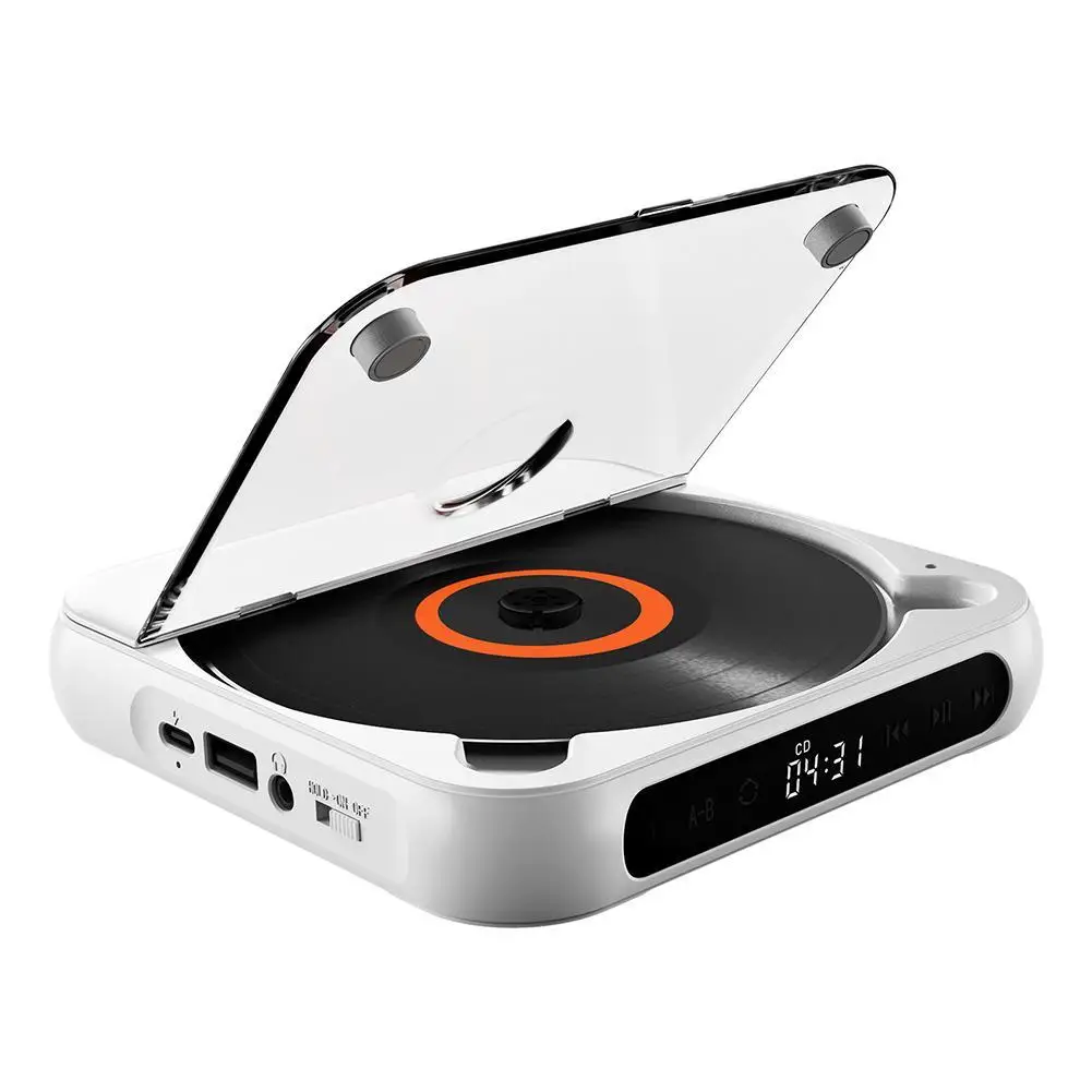 

CD-плеер, совместимый с Bluetooth, новый проигрыватель музыки с USB и AUX, проигрыватель для CD-дисков с функцией памяти, персональный CD-проигрыватель для дома и автомобиля, винтажный подарок