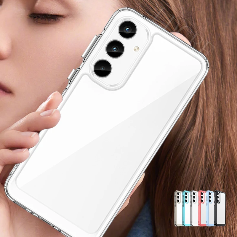 Per Samsung A55 Custodia Cover Samsung A55 Capas Color Frame Paraurti Antiurto Trasparente Trasparente Samsung Galaxy A 55 A55 5G
