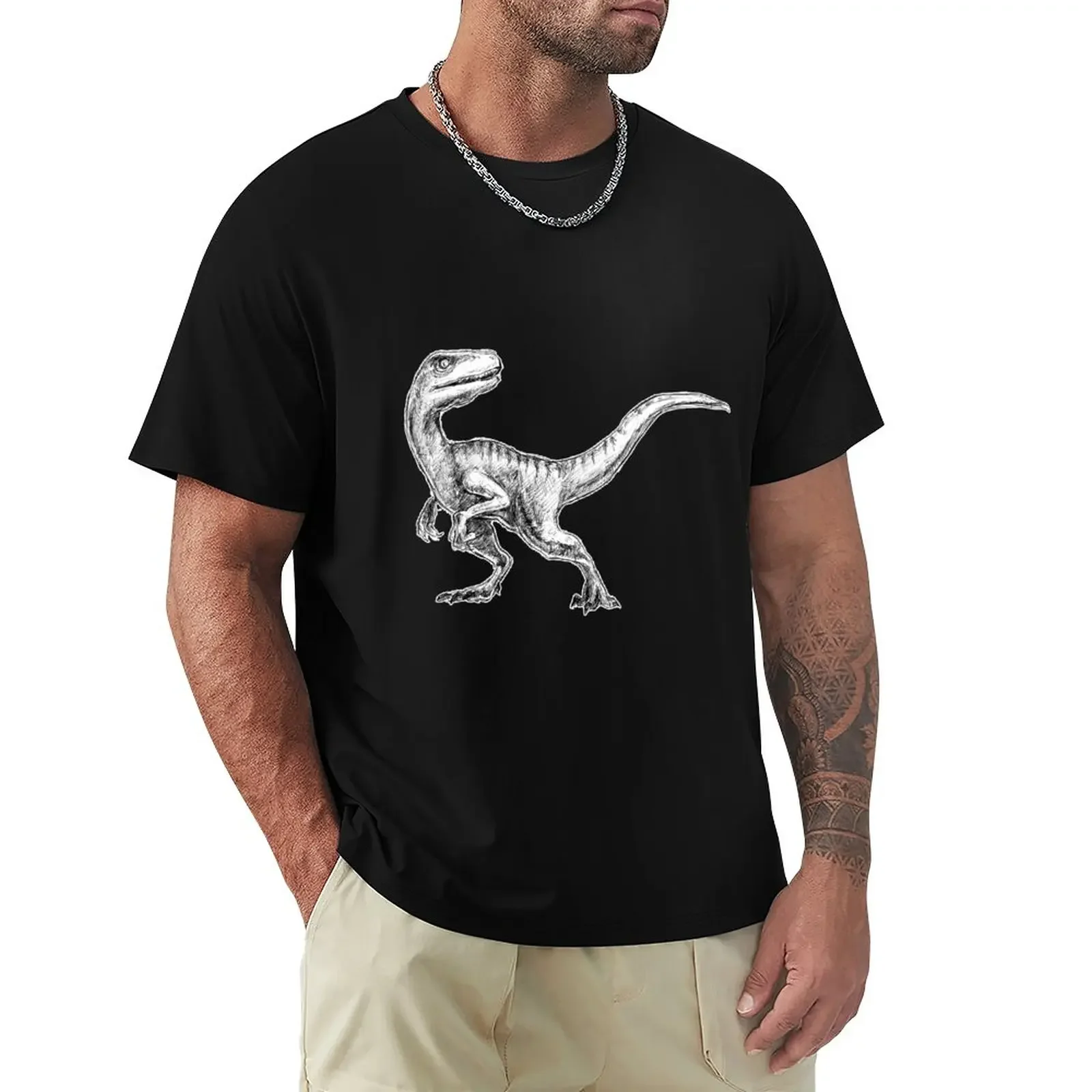 

Velociraptor T-Shirt boys whites plain mens t shirt graphic summer top anime Blouse plus sizes men workout shirt