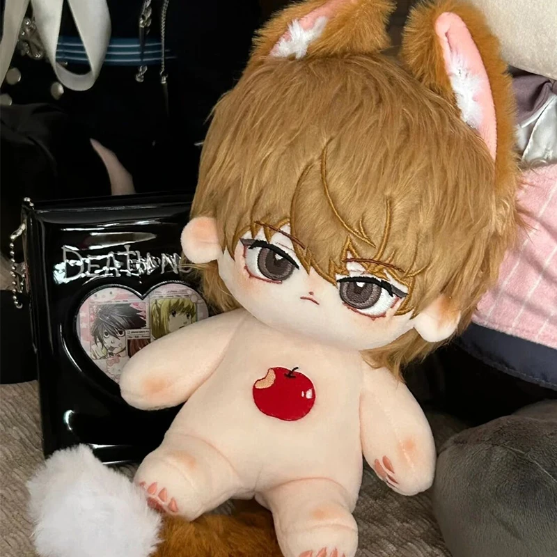 

20cm Japan Anime Death Note Yagami Light Cute Animal Ear Tail Plush Stuffed Cotton Doll Body Dress Up Plushie Cosplay Xmas Gift