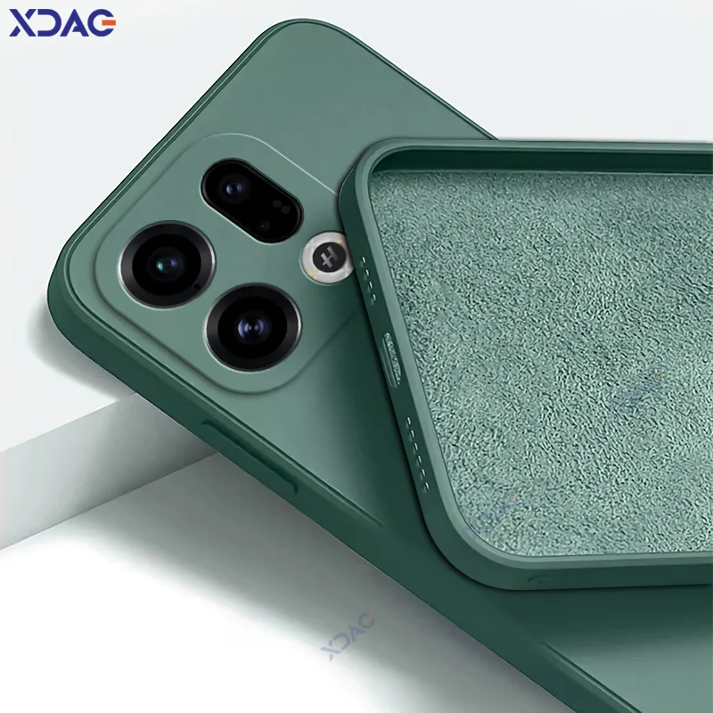 럭셔리 스퀘어 액체 실리콘 폰 케이스 OPPO Find X9 Pro용 소프트 보호 가방 충격 방지 백 커버 FindX9 X9Pro 아머 쉘