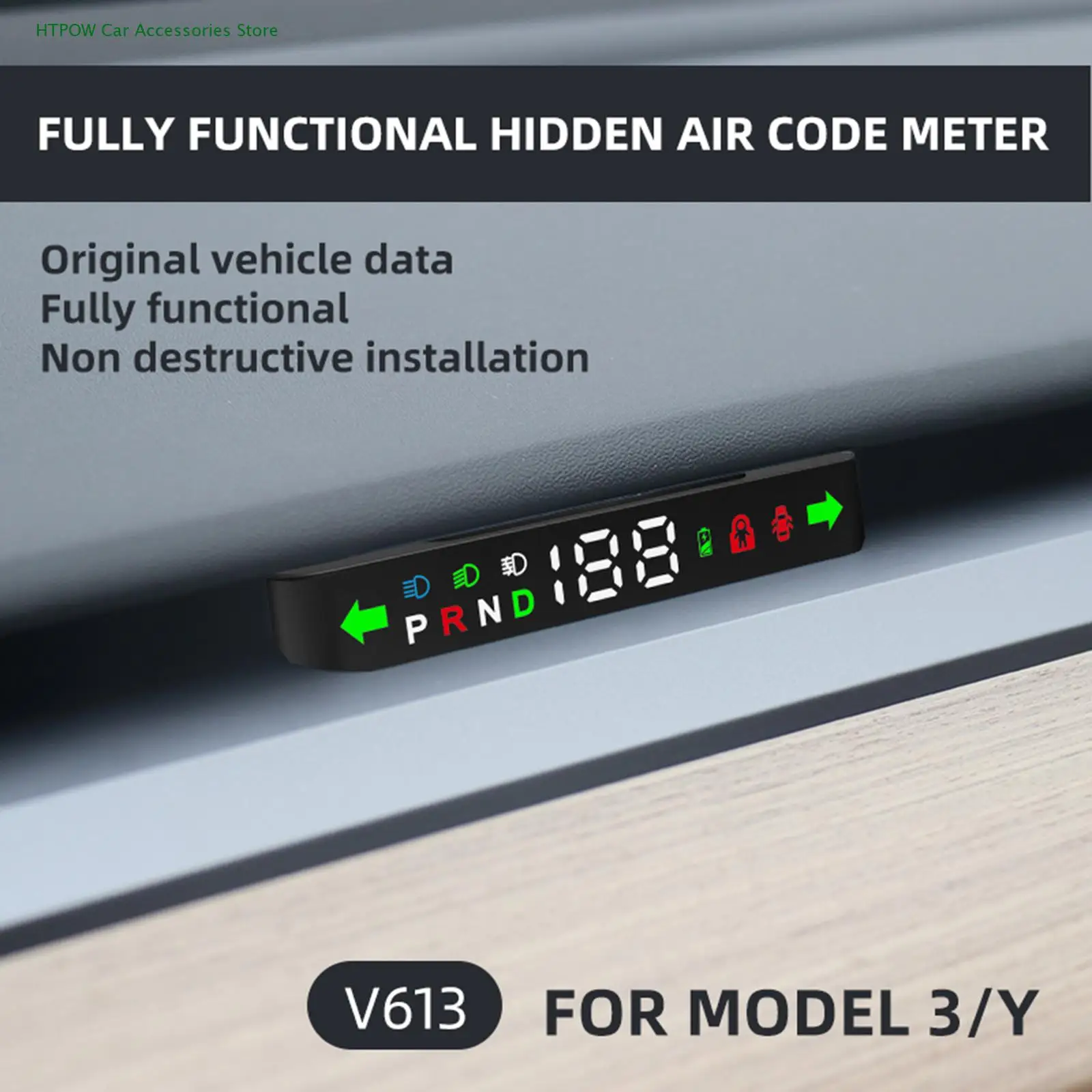 

Car HUD Head-up Display For Tesla Model 3 Y Digital Speedometer Automotive Dashboard Electronic Speed Gear Steering Display