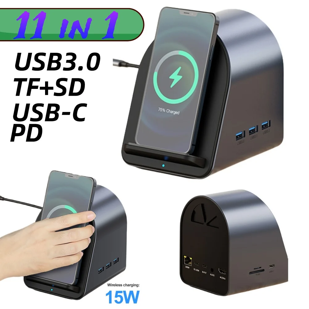 

Док-станция 11 в 1, USB Type-C, USB 100, PD100W