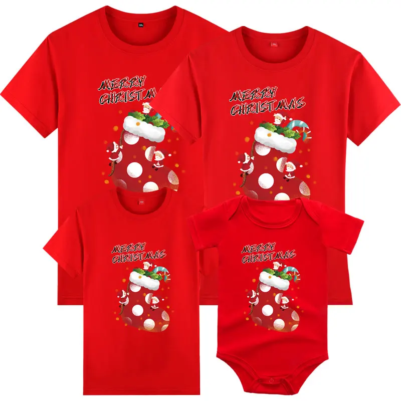 thumbnail image 1 of Ropa navideña a juego para toda la familia, camiseta para adultos y niños, mameluco para bebé, ropa para padre, madre y yo, tops, disfraz de Año Nuevo, 1 of 5