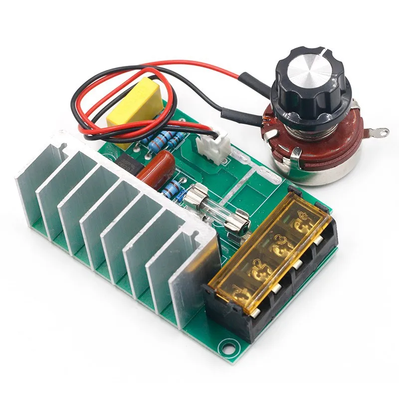 Régulateur De Vitesse Moteur AC 0-220V 4000W – Contrôleur De Tension Et Variateur LED Dimmer 40A