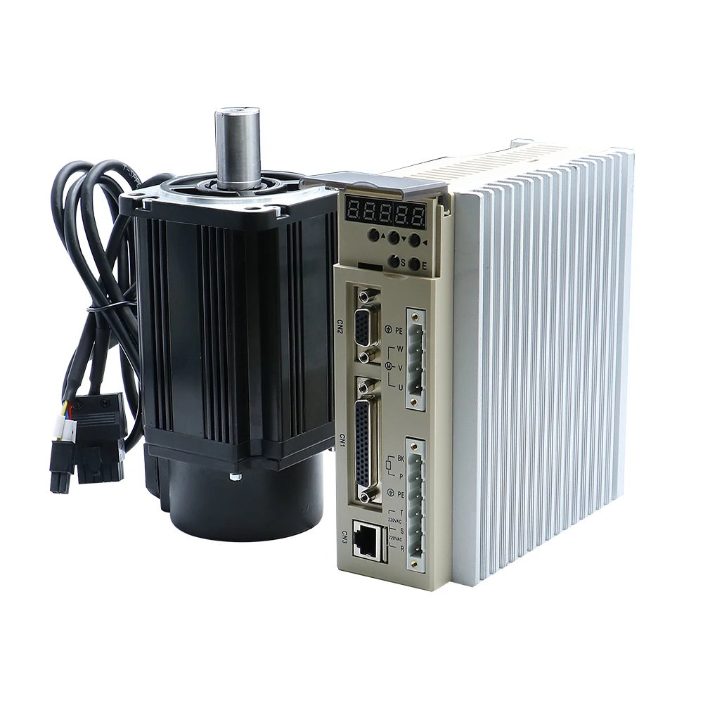 새로운 80ST-M02430 90ST 0.75kw 750w 서보 모터 플랜지 80 2.4Nm AC 드라이버 T3L-L20F-GABN 키트 CNC 밀링 머신 용 0.75kw