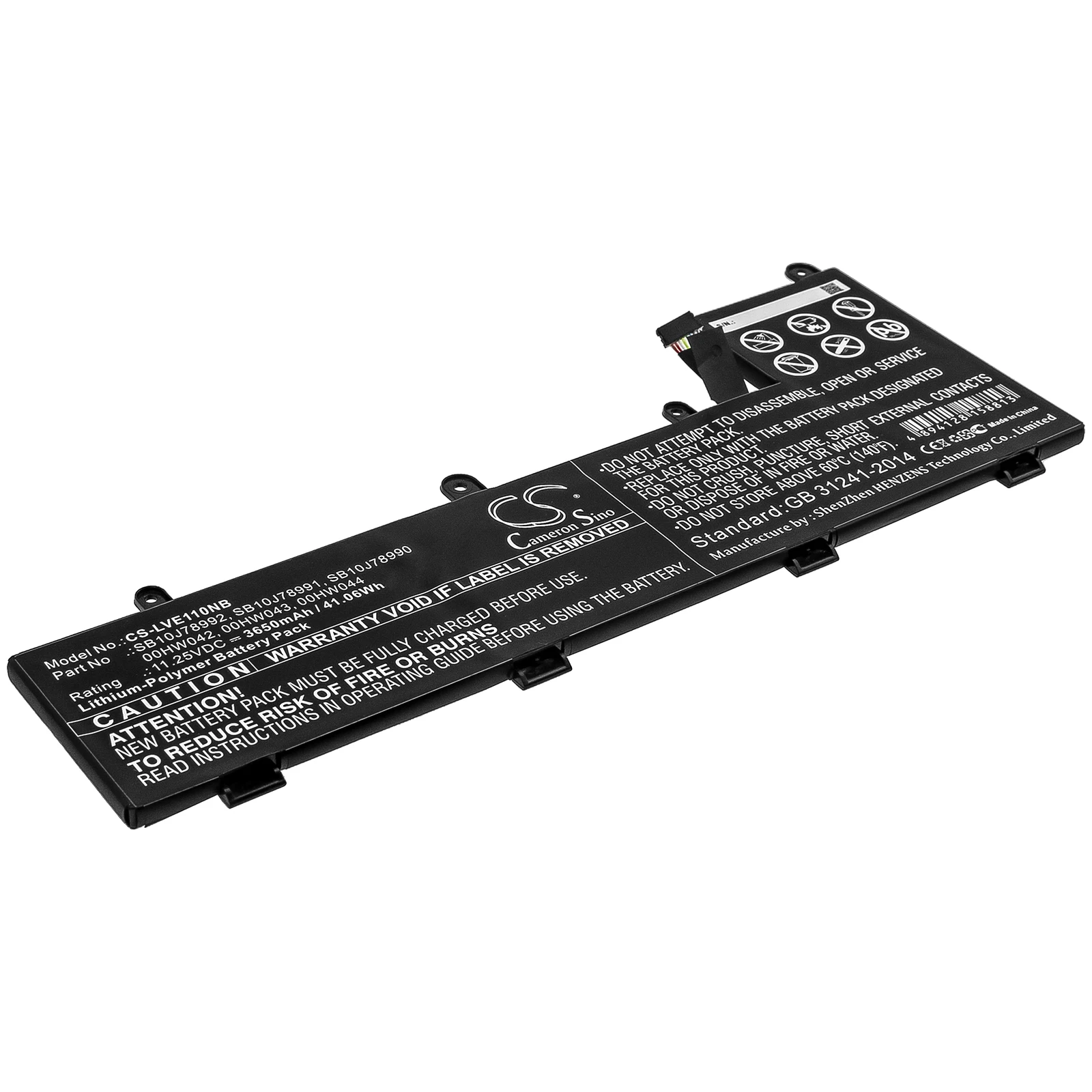

CS 3650mAh/41.06Wh battery for Lenovo ThinkPad 11e Chromebook,ThinkPad 11e Yoga,00HW042,00HW043,00HW044,SB10J78990
