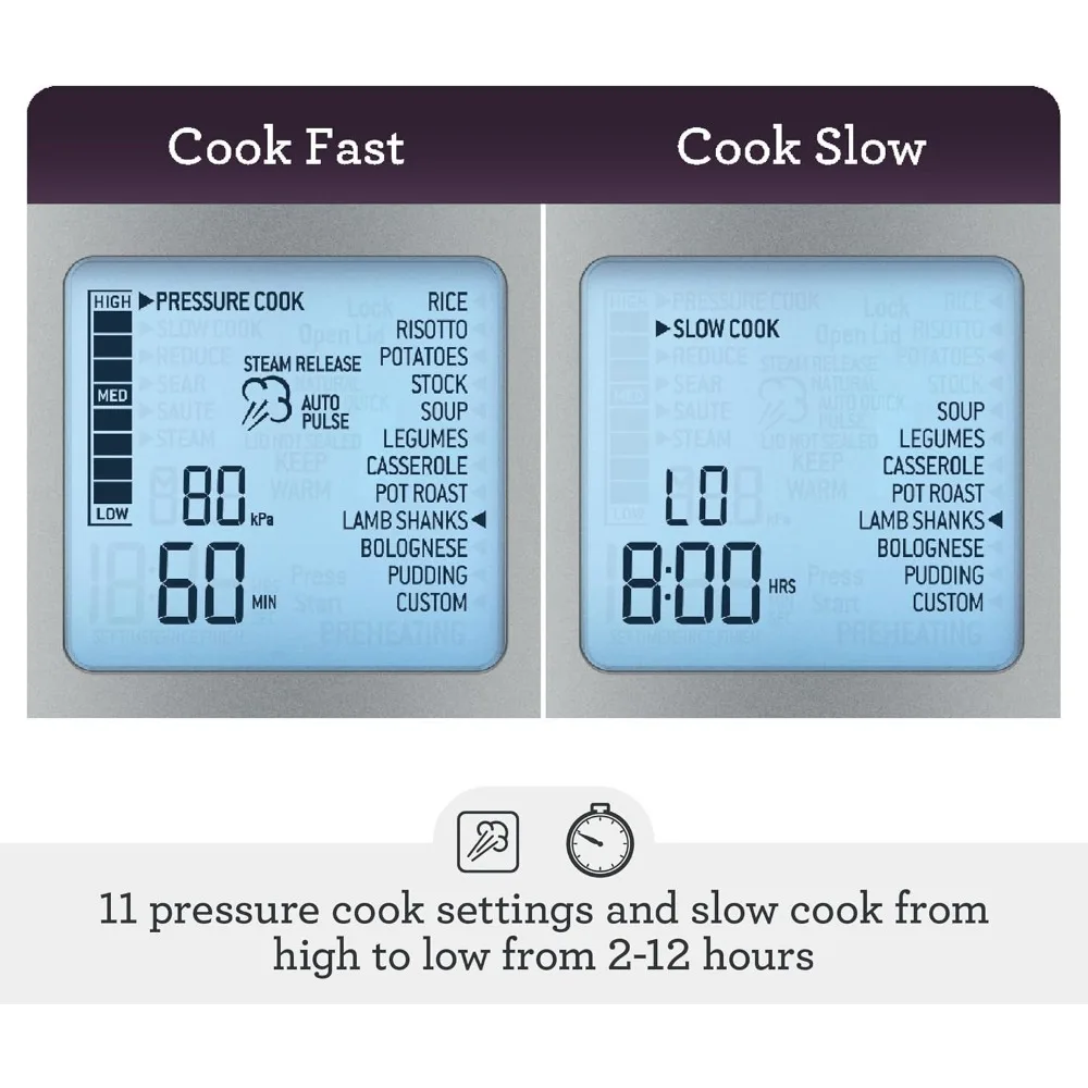 Fast Slow Pro Pressure Cooker , Brushed Stainless Steel