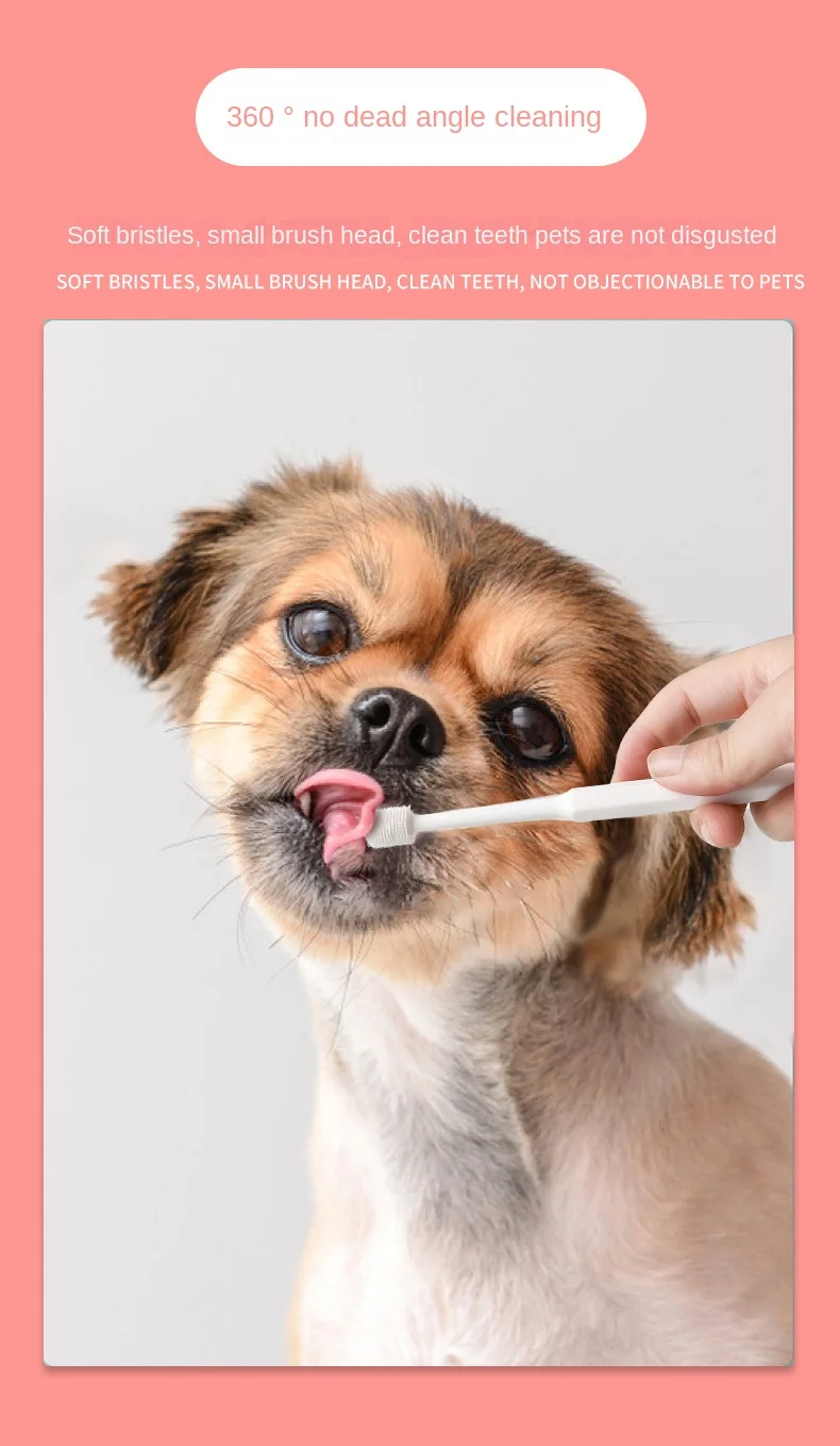 Super Soft Tooth Brush 360 ° Oral Cleaning Pet Toothbrush Remove Bad Breath Tartar Tooth Brush Dog Cat Oral Care Mouth Clean NEW