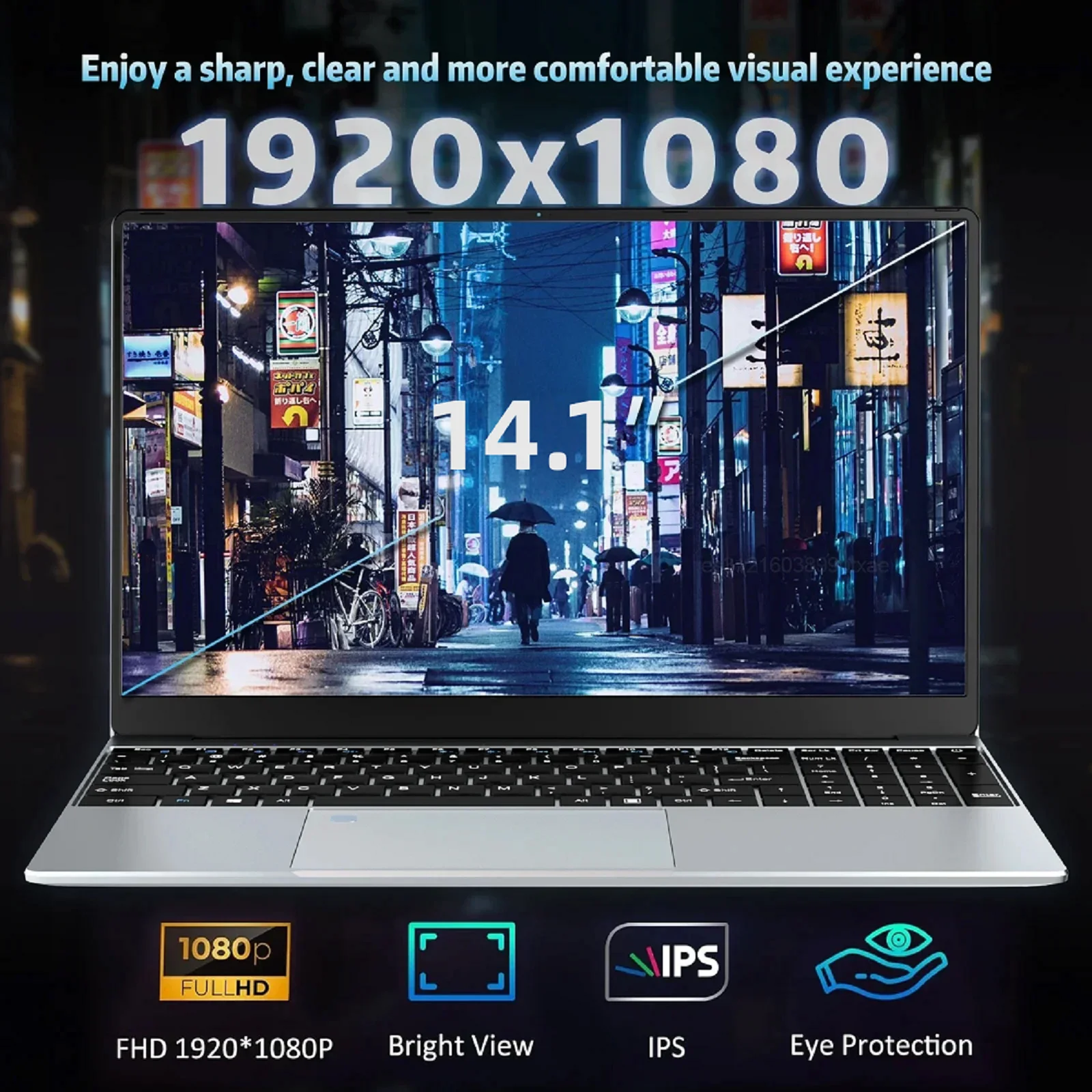 14.1인치 노트북 인텔 N95 윈도우 11 프로 32GB 램 1TB/2TB SSD 1920x1080 휴대용 노트북 PC 사무용/학습용 컴퓨터