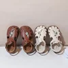 Traditional Chinese Embroidery Kids Shoes for Girl Sandals Summe Retro Princess Shoes Roman Style Girls Leather Shoes Kid F05173 2