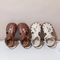 Traditional Chinese Embroidery Kids Shoes for Girl Sandals Summe Retro Princess Shoes Roman Style Girls Leather Shoes Kid F05173 2