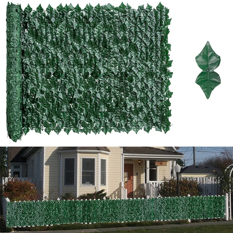 Artificial Ivy Fence Plant Grass Wall Panel Faux Green Leaf Hedge Privacy Screen Indoor Outdoor