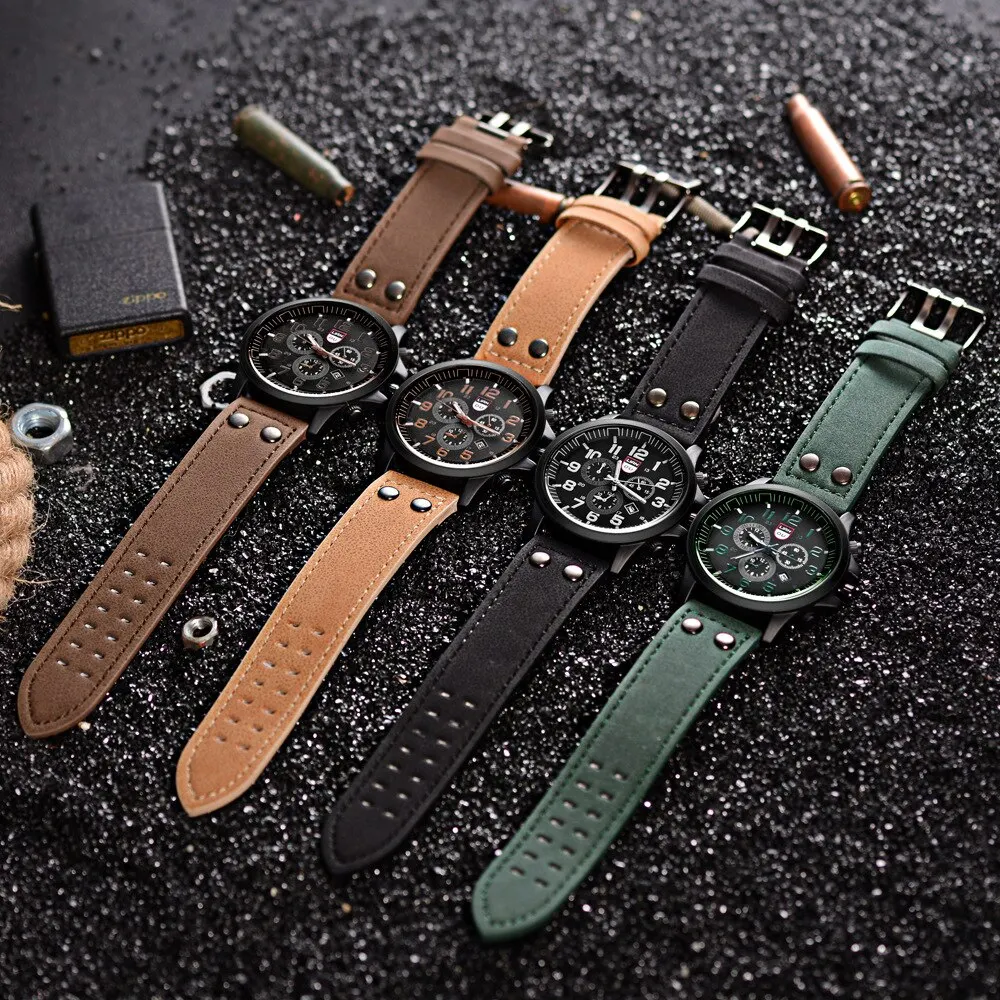 Quartz Watch Men Fashion Simple Business Belt Student Wristwatch