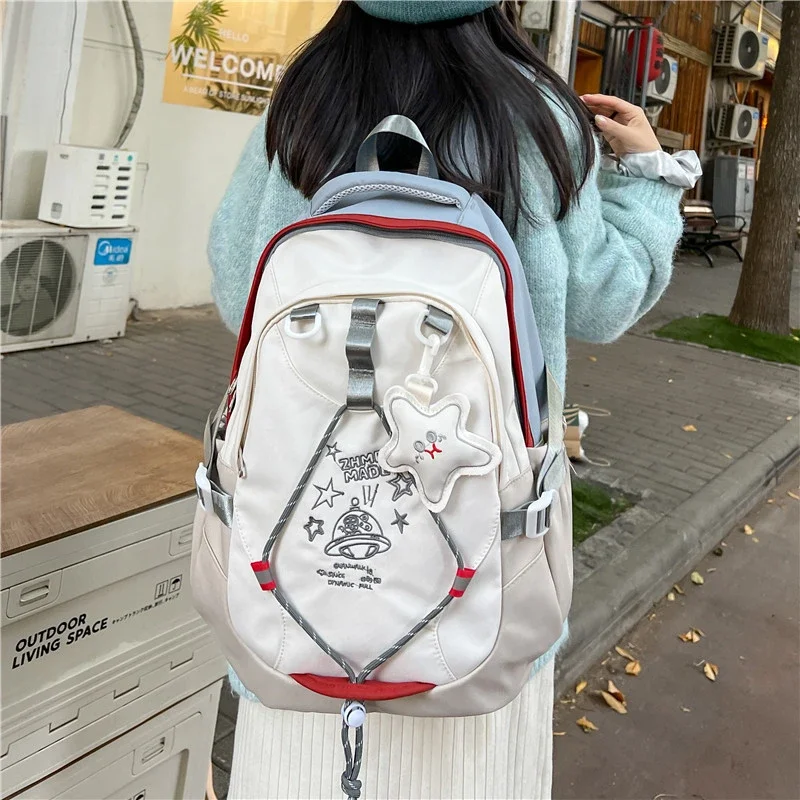Casual Softback Large Capacity Nylon Backpacks Soft Handle 2024brand Bags for Women Canvas Interior Compartment Zipper Backpacks 3