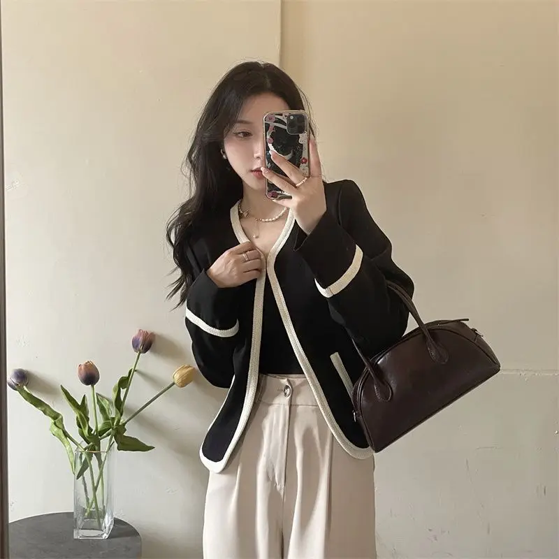 New Fashion Casual Versatile Jacket Simple Temperament Long-sleeved Cardigan Coat