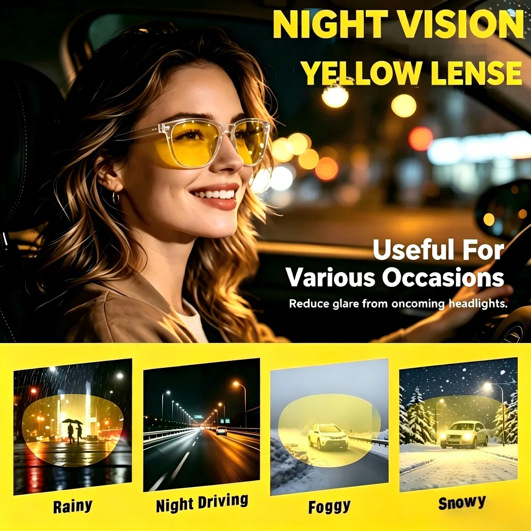 Blue Light Blocking Glasses with Amber Yellow Lenses for Enhanced Comfort
