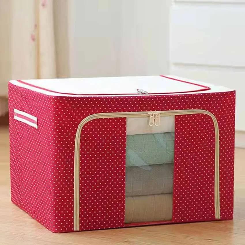 50*40*33cmHome folding storage box Oxford cloth finishing clothes quilt Baina box fabric large steel frame storage box 5