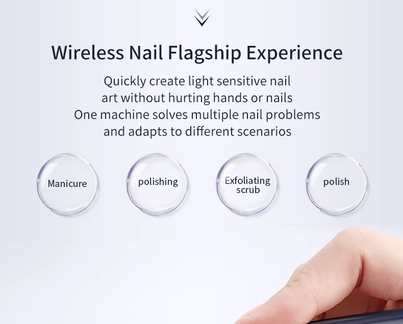 Professional Manicure Pedicure Kit Electric Nail File Set Cordless Nail Drill Ma