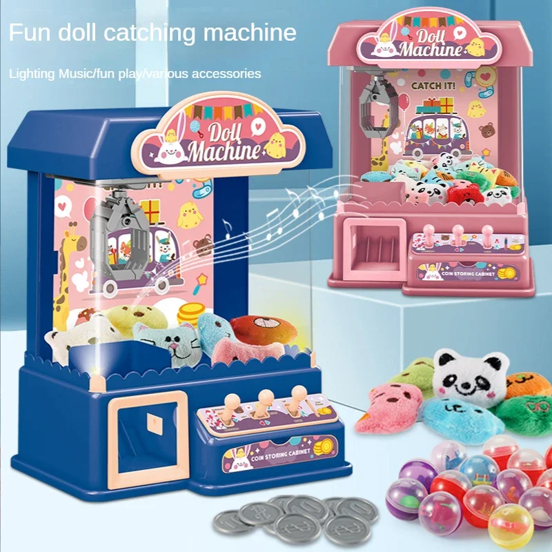 Children Mini Claw Crane Machine Toys DIY Coin Operated Game Prizes Twisted Egg Doll Arcade Machine Kids Birthday Christmas Gift 2