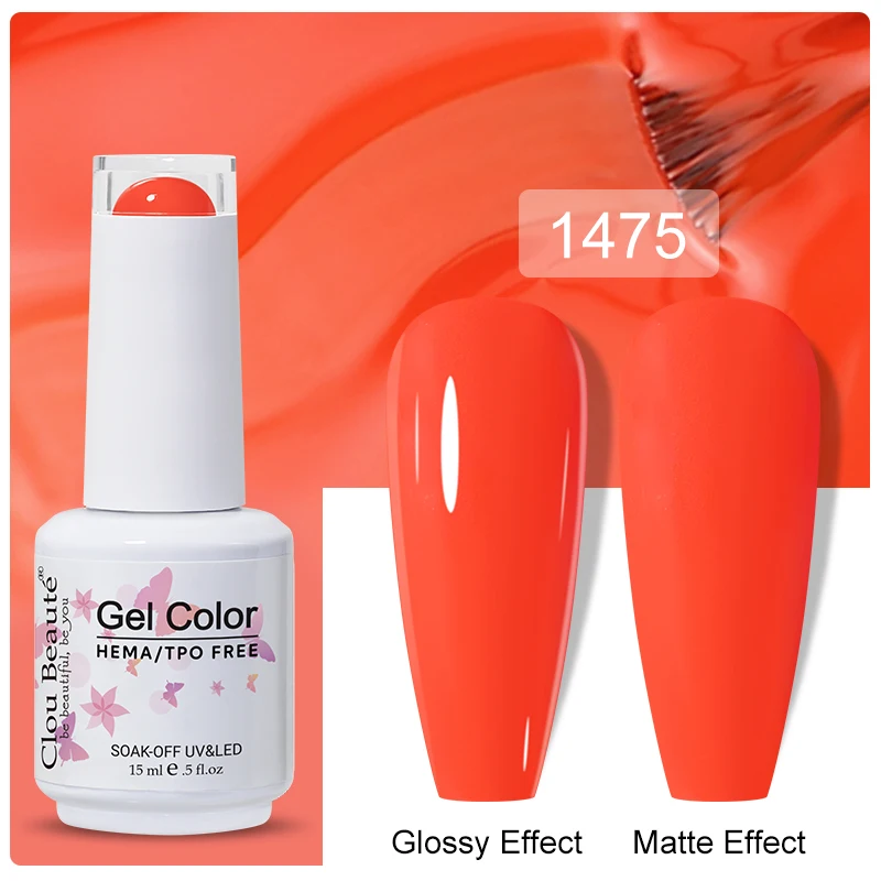 Clou Beaute 15ml Black Red Semi-Permanent Gel Nail Polish