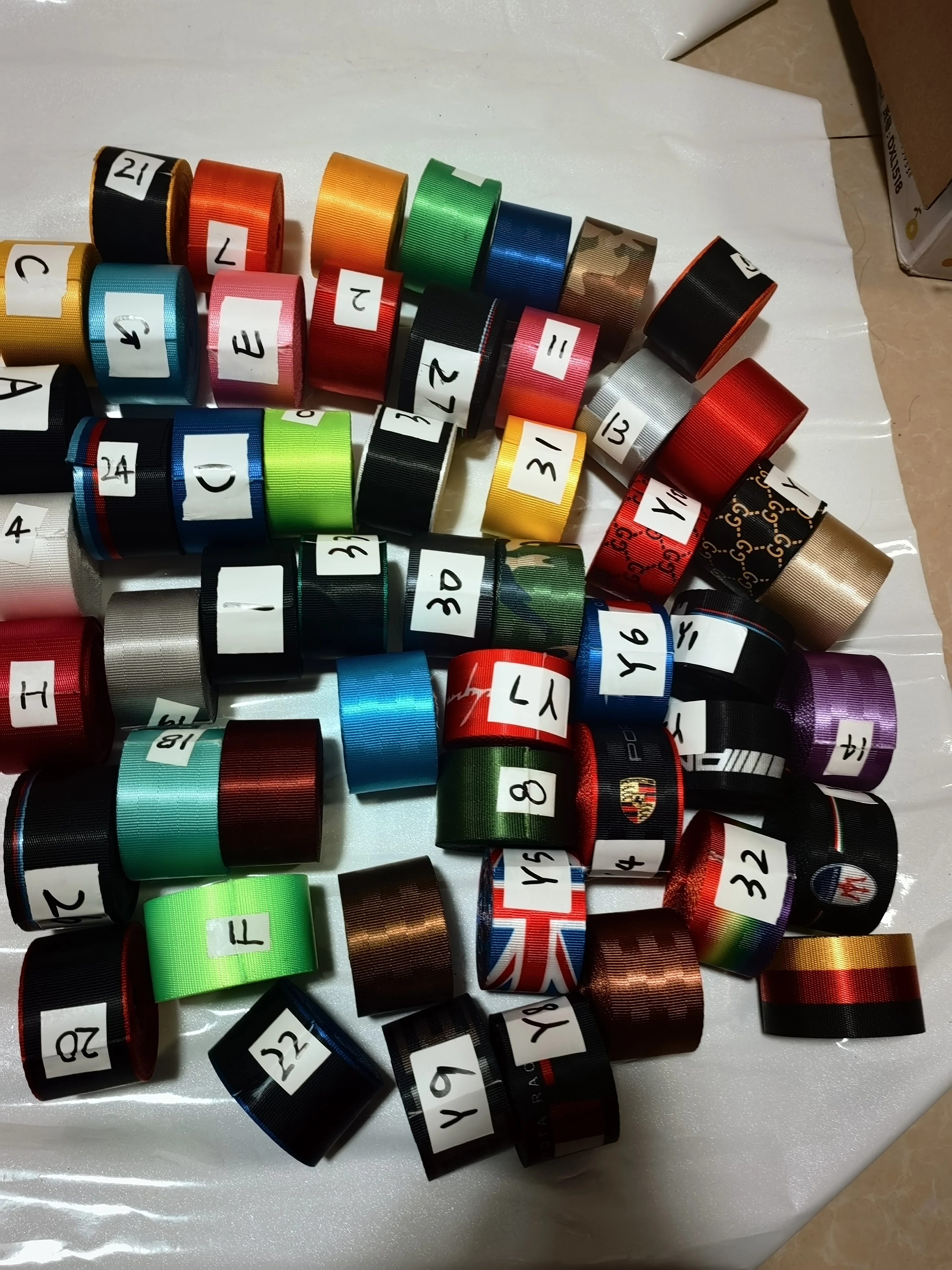 38 Colors 3.6M/Roll Car Modified Seat Belt Webbing Car High-Strength Polyester Seat Safety Belts Accessories