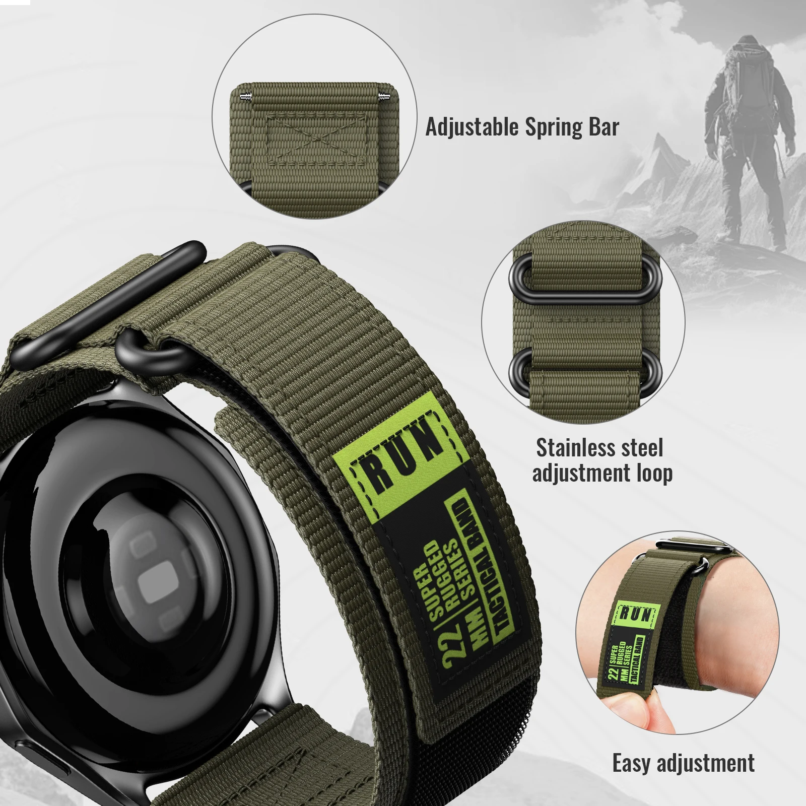 Universal 22mm Nylon Watch Strap – Durable Replacement Band