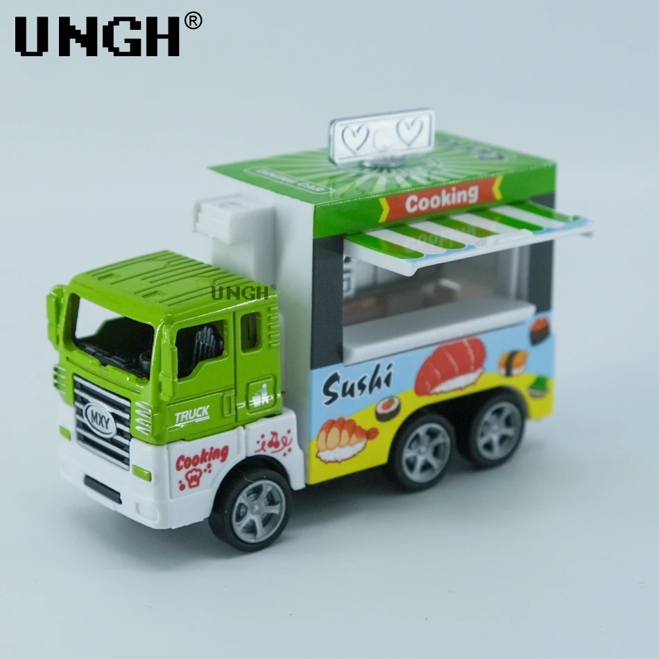 Diecast Burger Cart Toy UNGH 1:36 Diecast Pull Back Fast Food