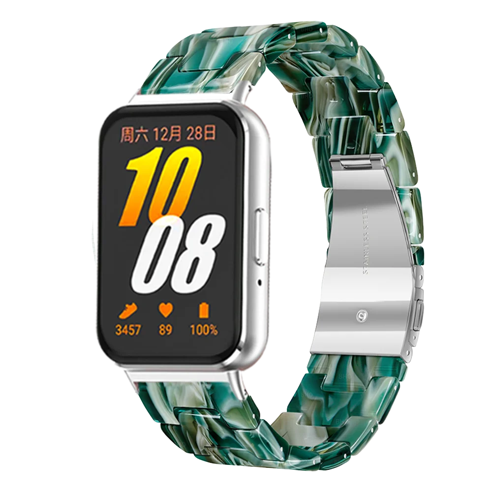 Elegant Resin Strap Bracelet for Men & Women - Quick Release Design for Fitness Trackers