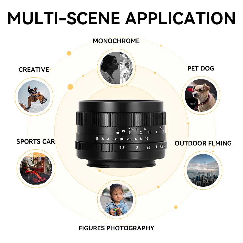 7artisans 50mm F1.8 APS-C 대구경 인물 사진용 프라임 렌즈 ( E 마운트 A6000, 후지필름 X-T4, X-A10, XT30, 마이크로 4/3 E-M1, GH1, GH3, G85 호환)