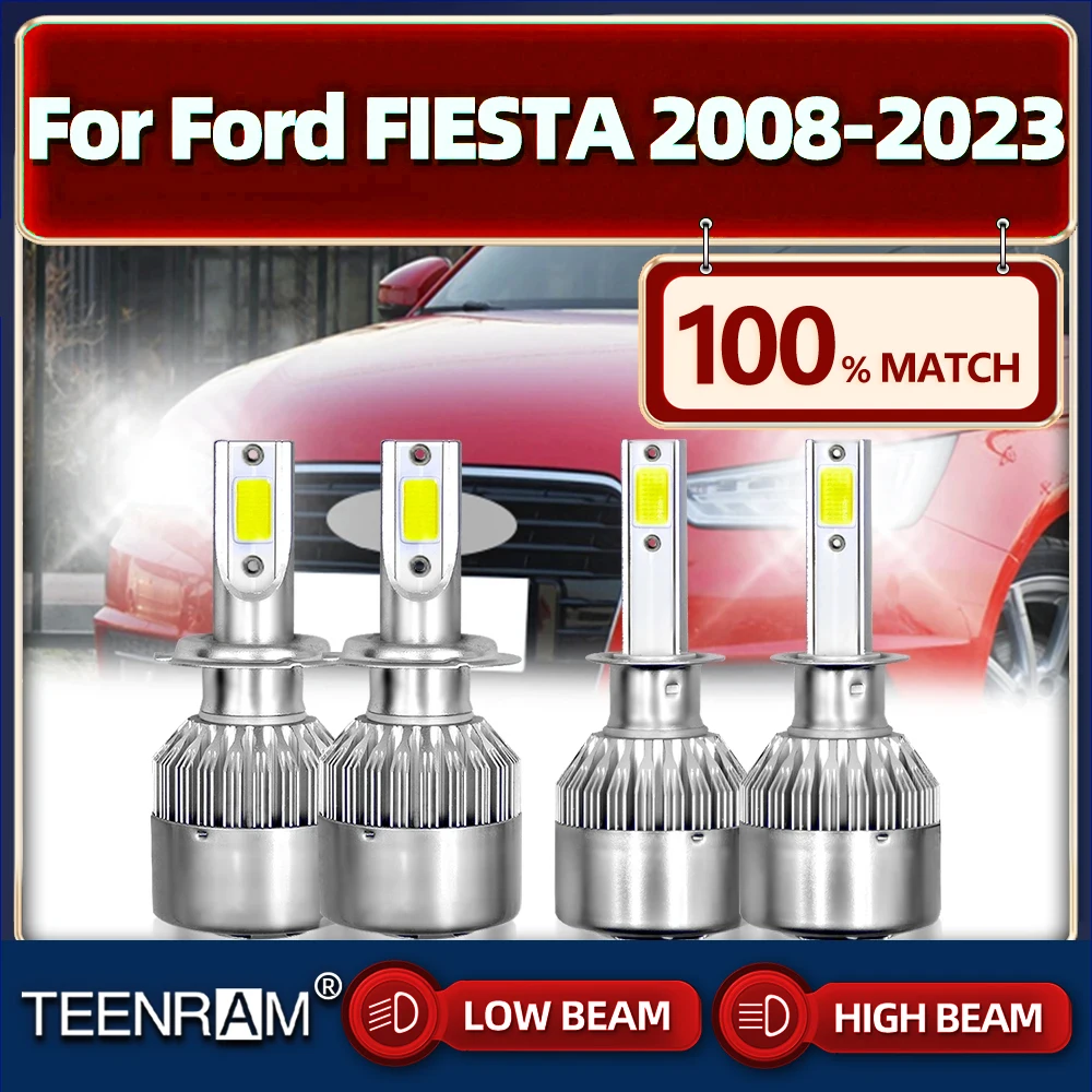 

Canbus светодиодный лампы для фар 40000LM дальнего и ближнего света Автомобильные фары 12V 6000K турбо лампы для Ford FIESTA 2008-2019 2020 2021 2022 2023