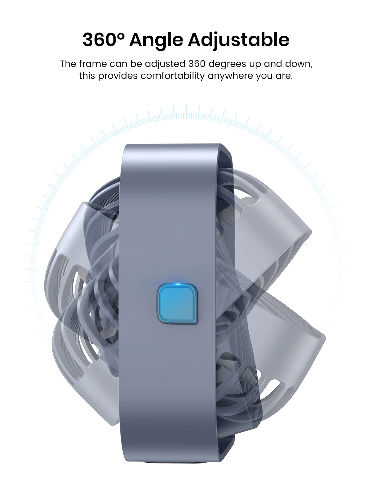 USB Desk Fan,Strong Airflow &Quiet Operation,Three-Speed Wind Small Fan,360° Rot