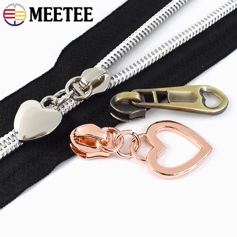 10Pcs Zipper Slider Pulls For 5# Nylon Zippers Tapes Bag Pocket Zips Heads Repair Kits DIY Replacement Sewing Accessories