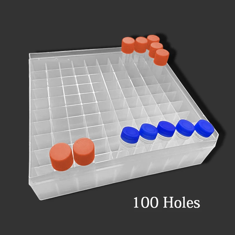 

100 Holes Lab Freezing Tube Plastic Storage Box For 1.5ml/2ml plastic Refrigerating Tube