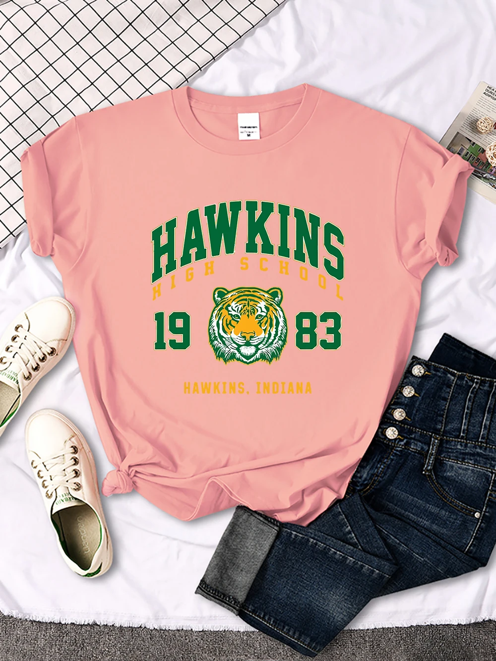 Hawkins High School 1983 인쇄 된 여성 티셔츠 새로운 하라주쿠 티셔츠 스트리트 패션 streetwear 캐주얼 크..
