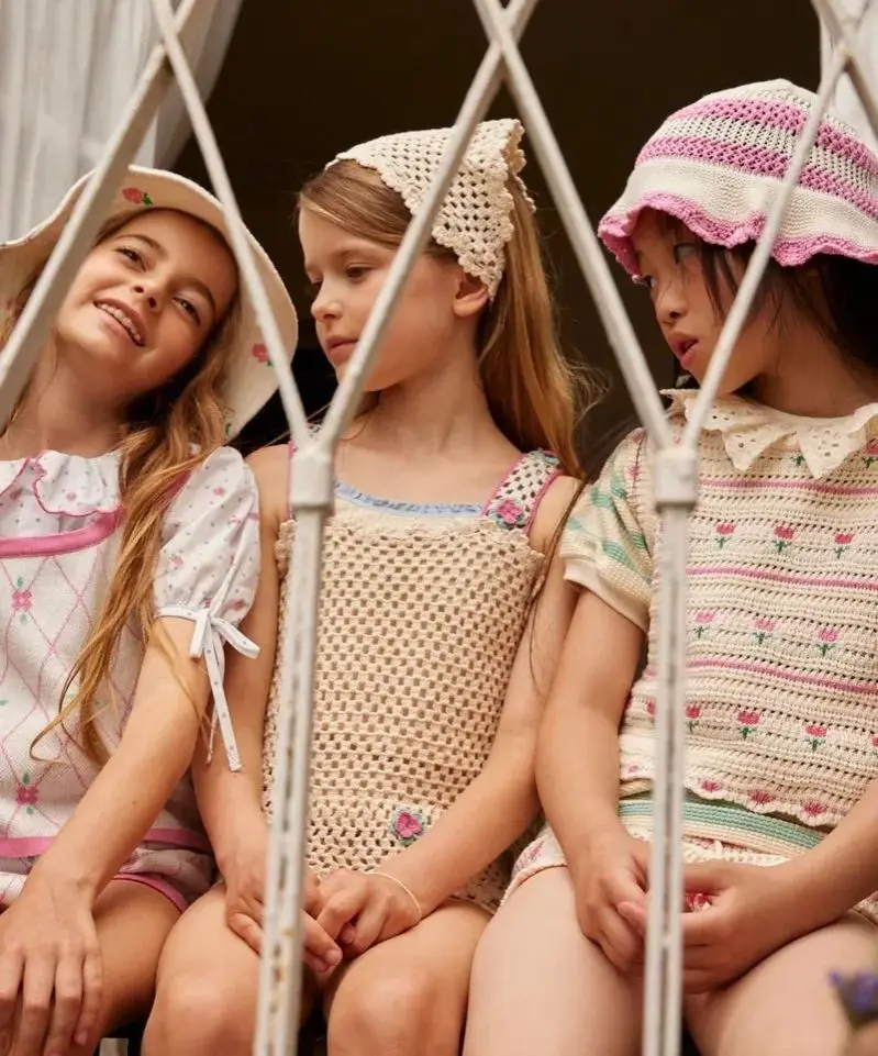 European Girls Dress 2025 Summer Cute Kids Tee Shirts and Shorts Suit Printed Blouse Fashion Children Pricness Dresses 2