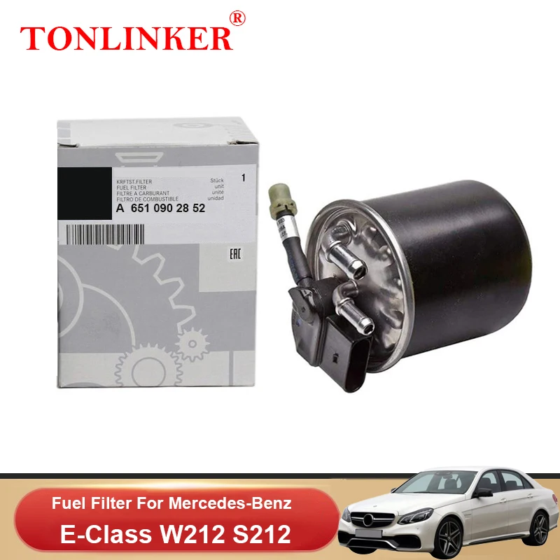 

TONLINKER Fuel Filter A6510902852 For Mercedes Benz E CLASS W212 S212 2009-2016 E220 E250 CDI E300 BlueTEC Hybrid Diesel 2.1L