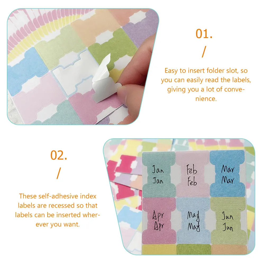50매 페이지 인덱스 탭 스티커형 강력 접착식 읽기 쉬운 라벨 데스크 정리용 사무실 학교 가정용 정교한 제작