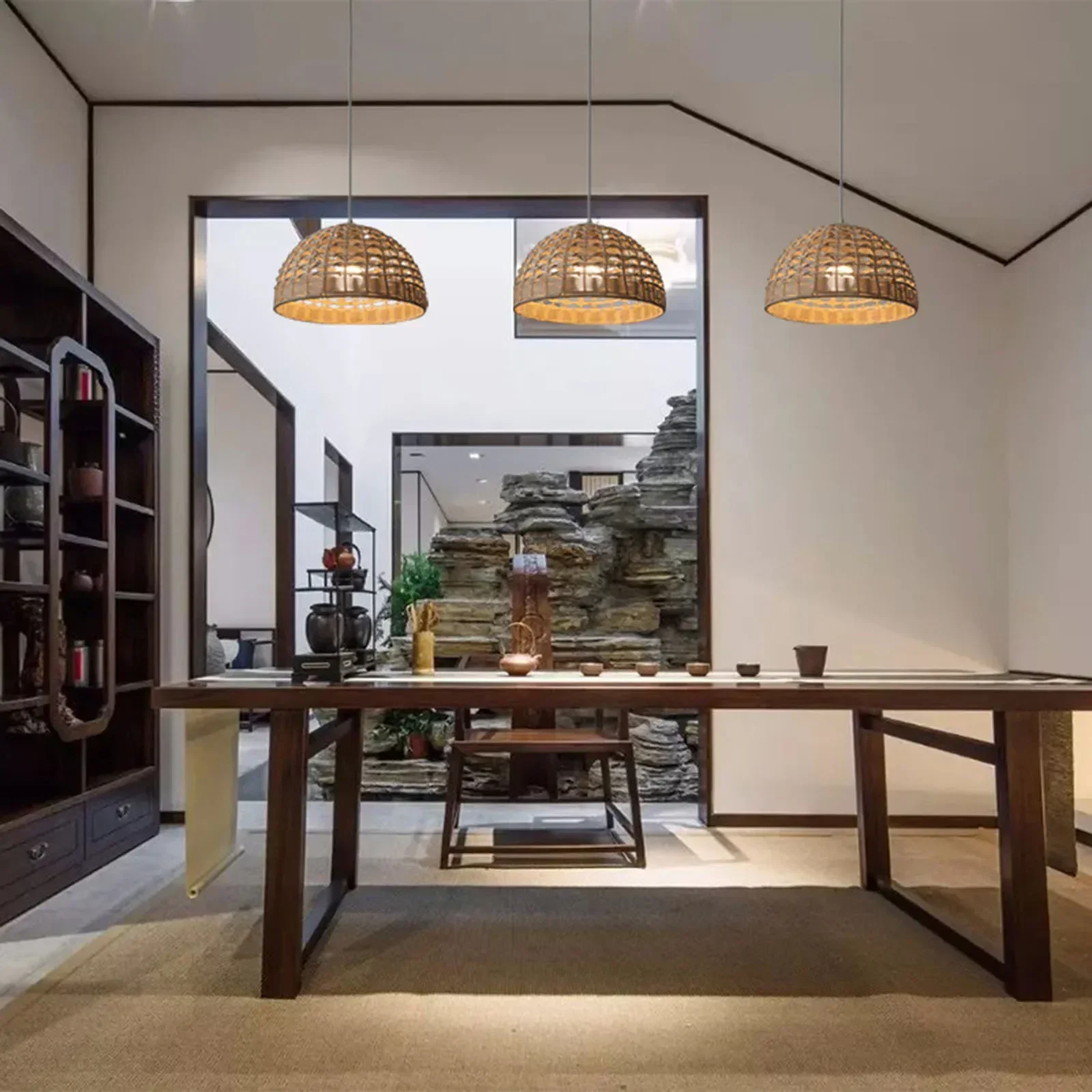 Woven Rattan Pendant Lantern 4