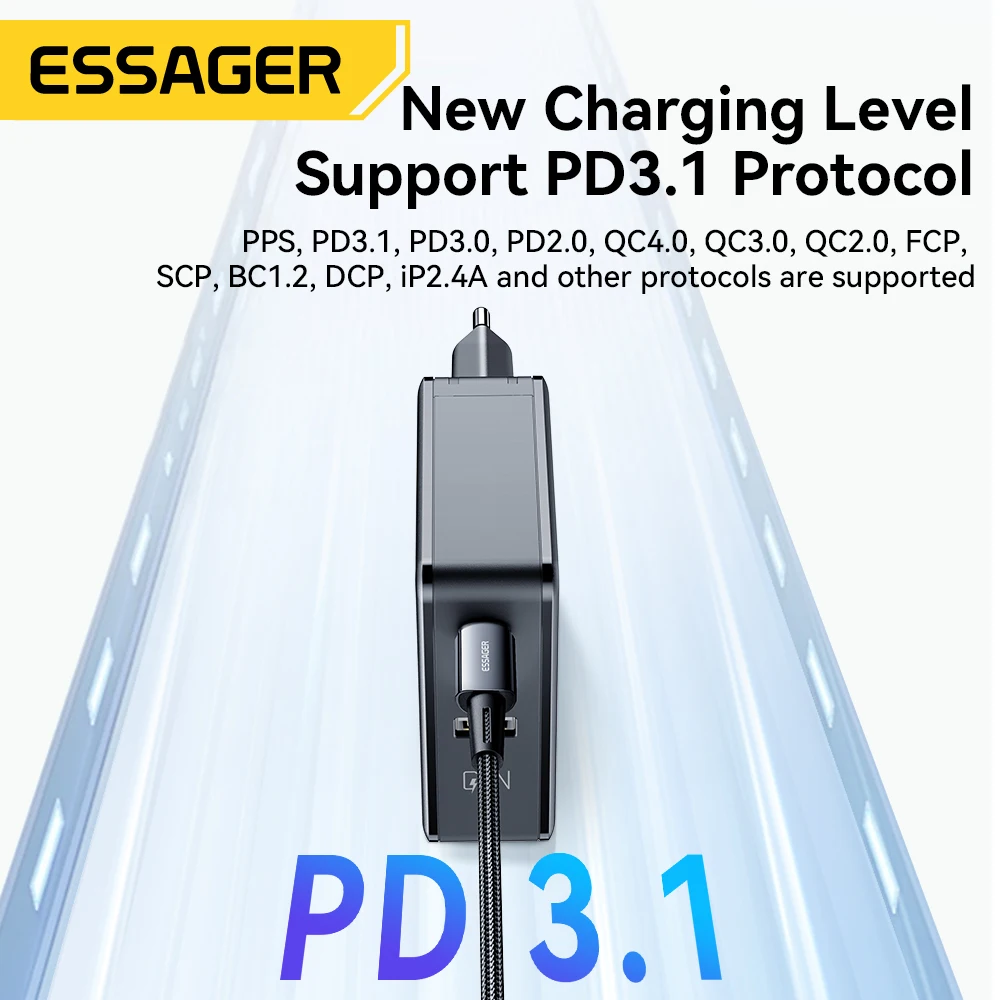 Essager-140W GaN USB c , Ʈ 100W PD   ƺ  M1 M2   Ｚ 65W º ȭ 