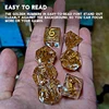 DND Dice Set Transparent Resin Sharp Edge Filled with Lucky Horseshoe & Glitter Inside - 7 Polyhedral Gaming Dice for Borad Game 4