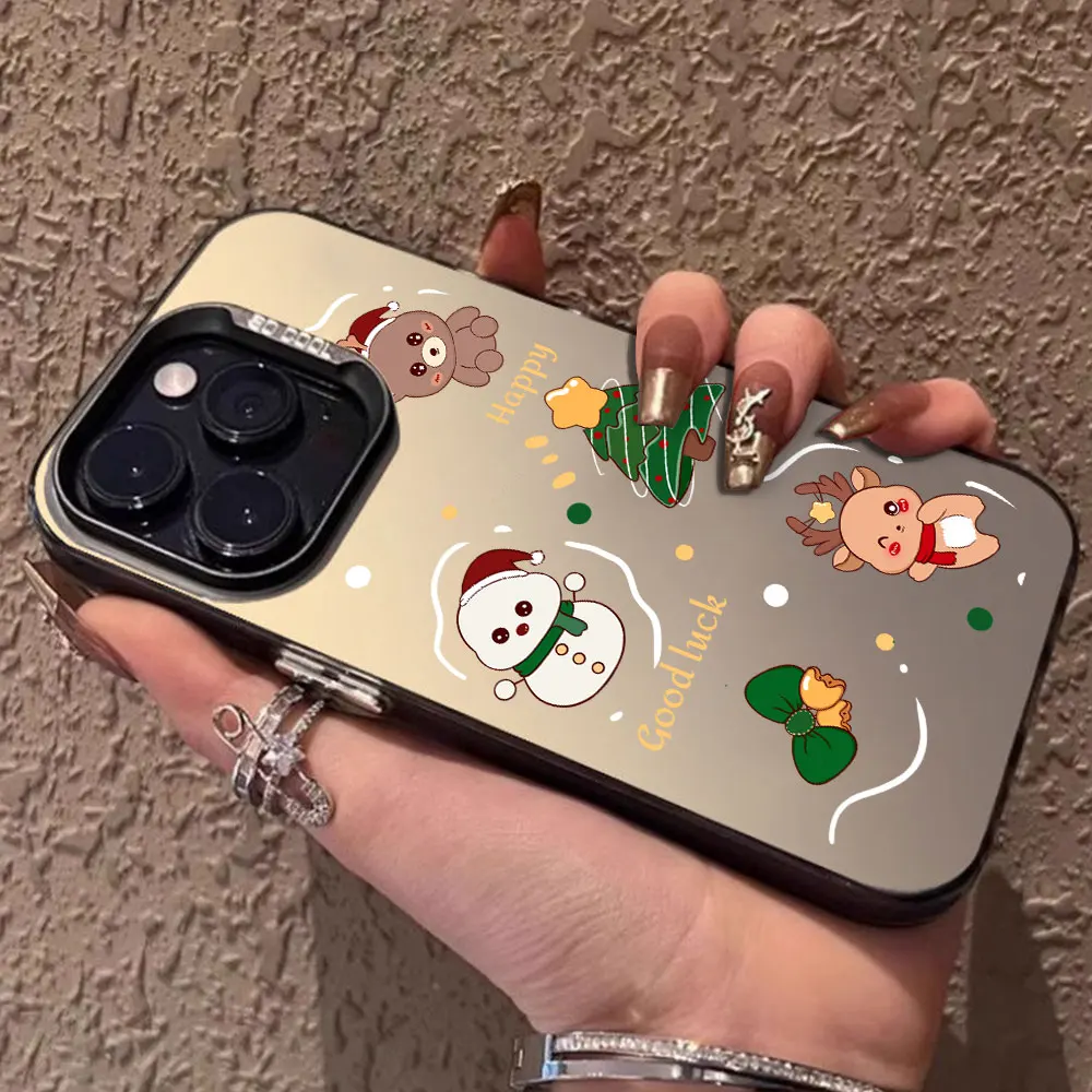 Luxury Silver IMD Phone Case - Merry Christmas Painted Design
