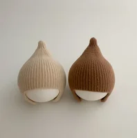 Bonnet de protection des oreilles pour bébé, bonnet doux pour bébé, bonnet pour bébé, chapeau en laine pour bébé, nouveau pull pour bébé, filles et garçons, automne et hiver 4