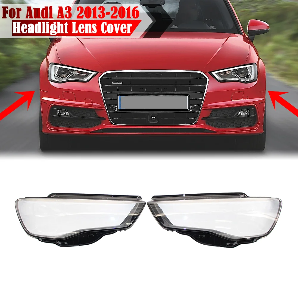 For-Audi-A3-2013-2014-2015-2016-Front-Headlight-Cover-Headlamp-Lamp ...